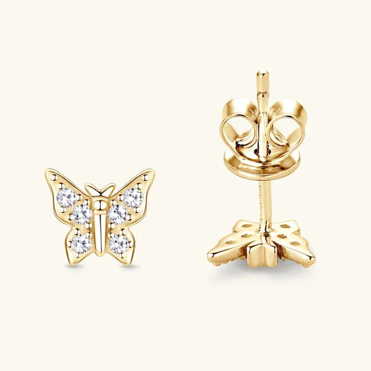 925 Sterling Silver Moissanite Butterfly Earrings - Empire P.E