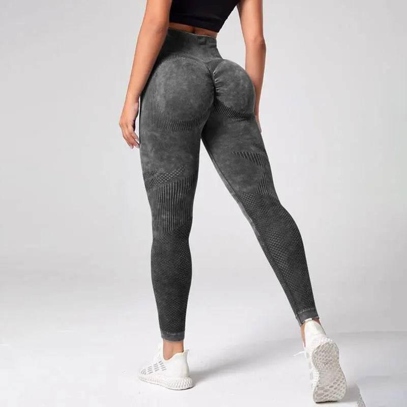Women's 2-Piece Yoga Basic Tie Dye Tummy Control Sports Leggings - Empire P.E
