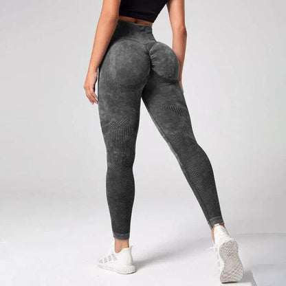 Women's 2-Piece Yoga Basic Tie Dye Tummy Control Sports Leggings - Empire P.E