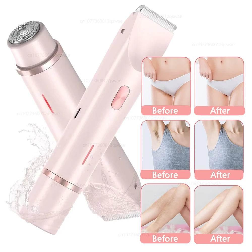 Electric Razor for Women Painless Women Mustache Electric Shaver for Leg Bikini Body Hair Trimmer Facial Epilator Hair Remover - Empire P.E
