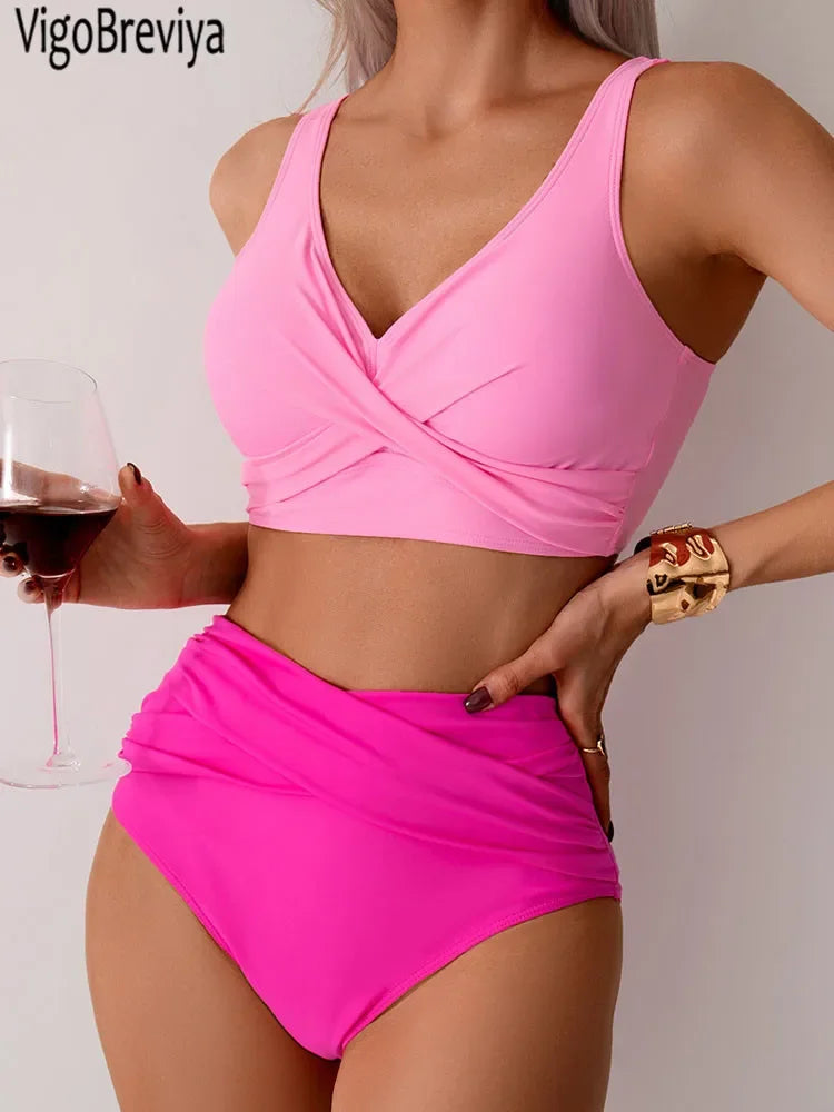VigoBreviya 2025 Sexy Solid Strapped Swimwear