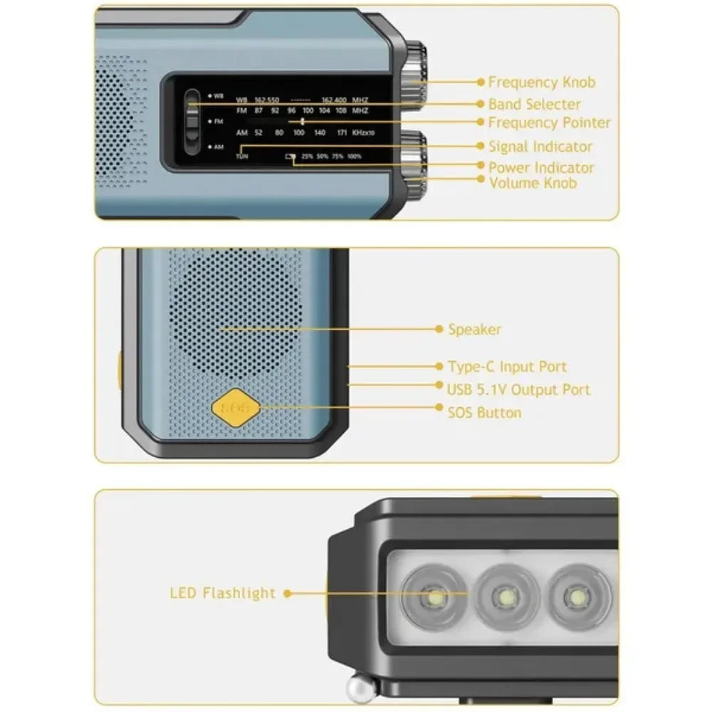 Weather Radio Emergency Multifunctional Radio FM AM WB Hand Crank - Empire P.E