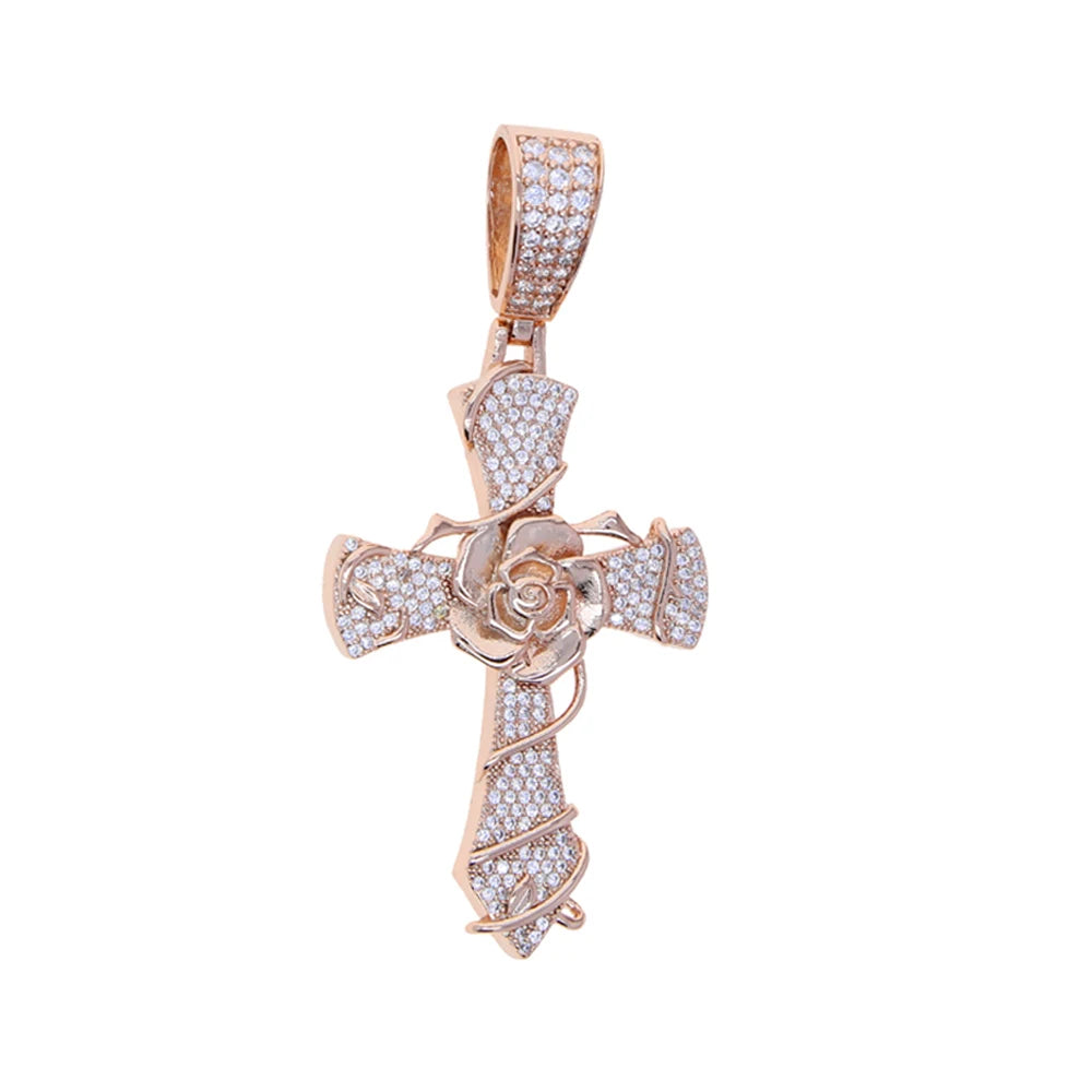 Iced Out Cross Pendant Necklace