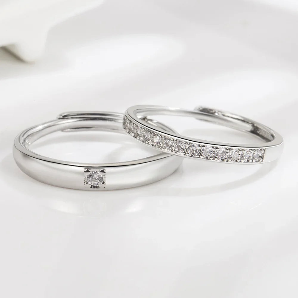 NEW 925 Sterling Silver Moissanite Diamond Couple Rings - Empire P.E