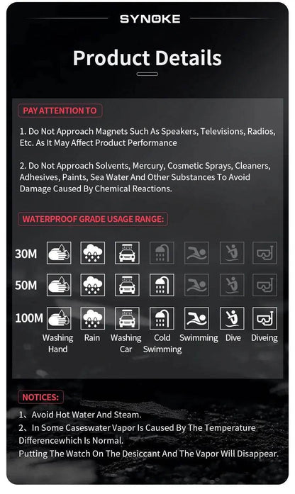 SYNOKE Digital Watches Men Sports Luminous Multifunction Waterproof Women Wristwatch Outdoor and Running Student Seven Lights - Empire P.E