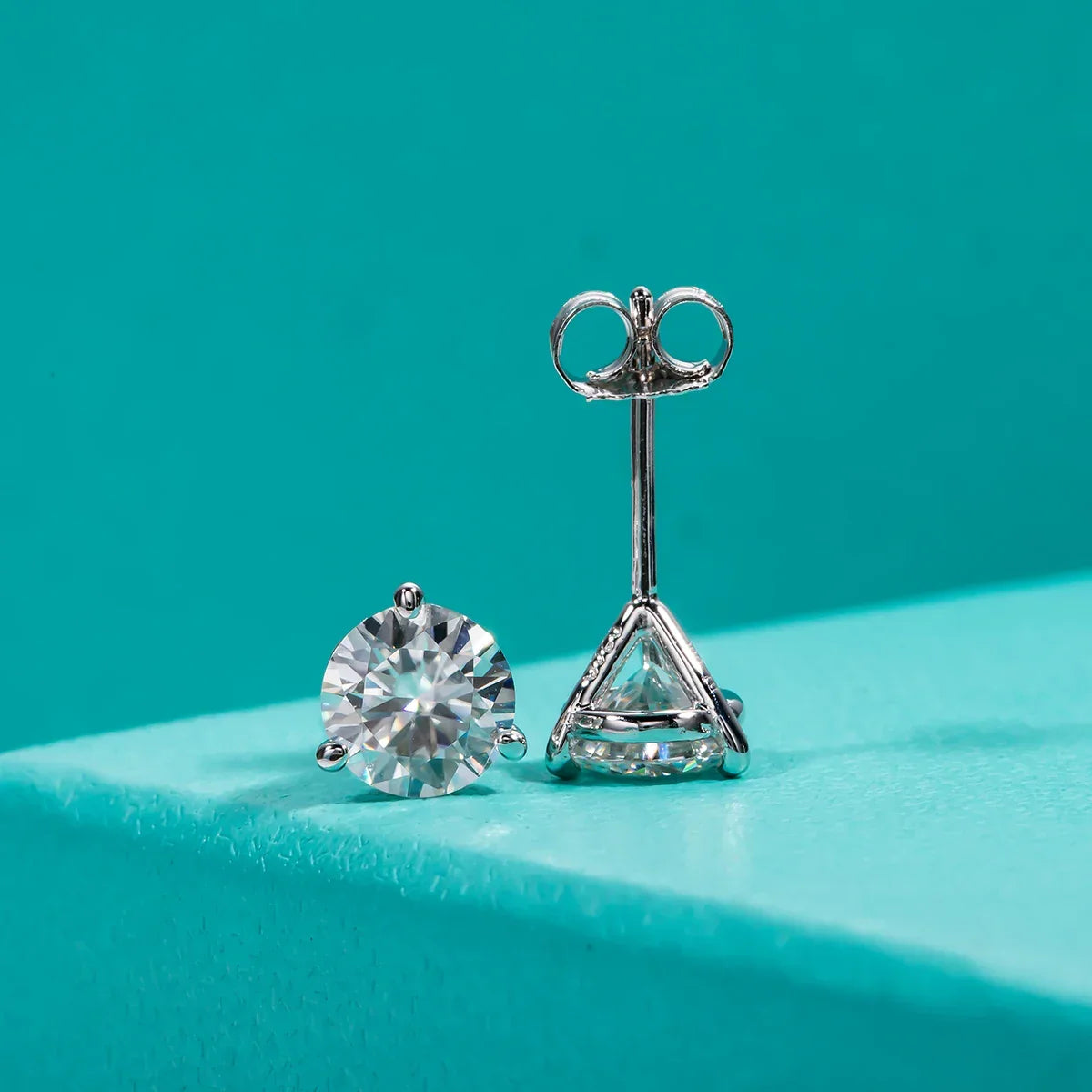 2cttw D Color Moissanite Diamond Stud Earrings 925 Sterling Silver - Empire P.E