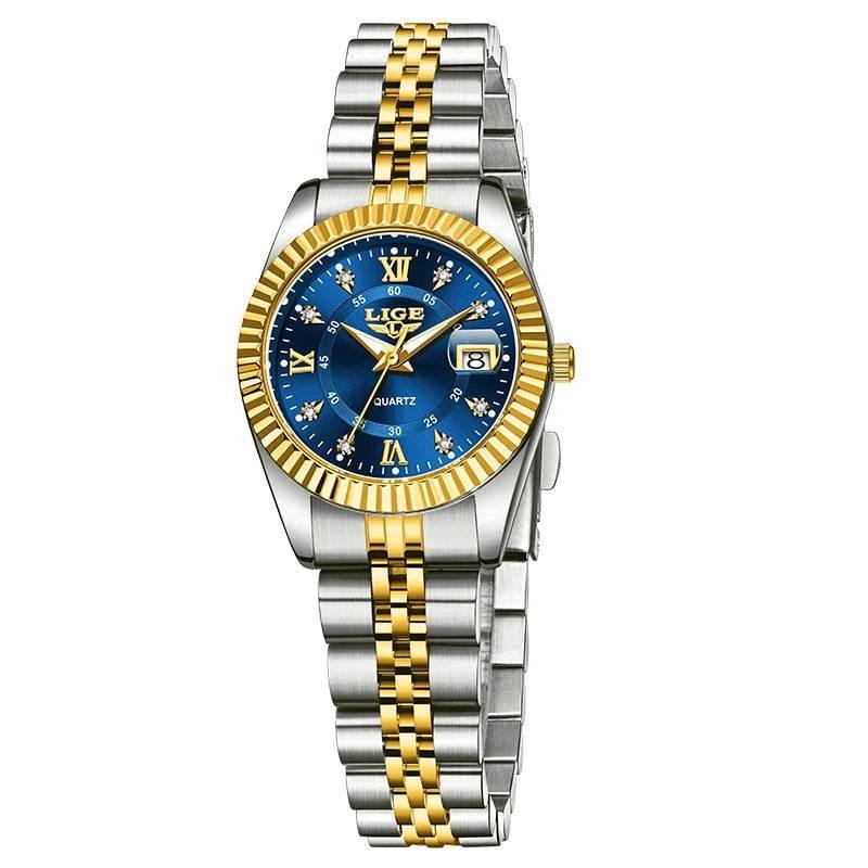 LIGE Top Luxury Watches For Women Vintage Fashion Ladies Watch Waterproof Date Stainless Quartz Wristwatches Reloj Mujer 2025 - Empire P.E