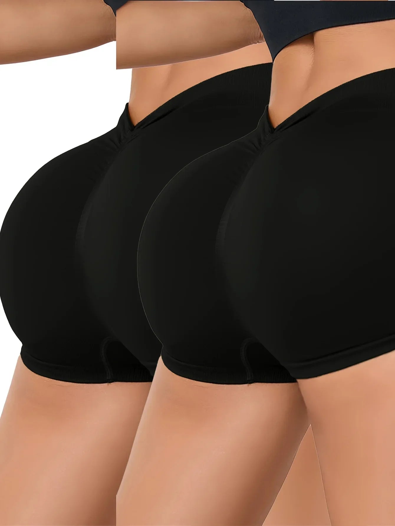2Pcs Women High Waist Workout Shorts