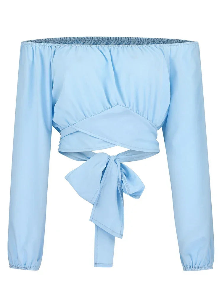 Women Elegant Blouse Casual Long Lantern Sleeve - Empire P.E