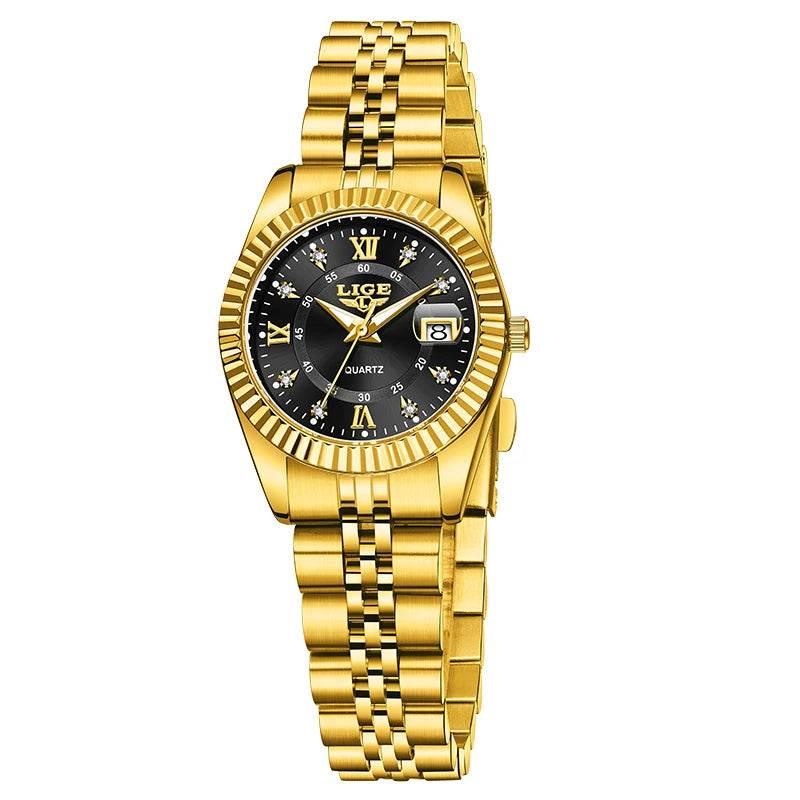 LIGE Top Luxury Watches For Women Vintage Fashion Ladies Watch Waterproof Date Stainless Quartz Wristwatches Reloj Mujer 2025 - Empire P.E