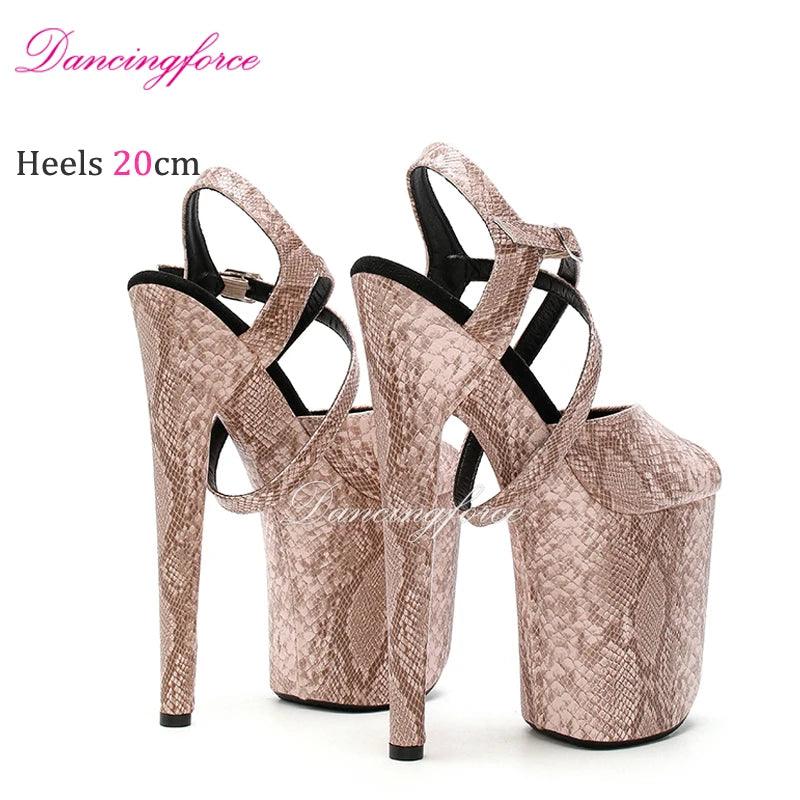 20CM/8inches Snake Print Stripper Pole Dance Shoes - Empire P.E