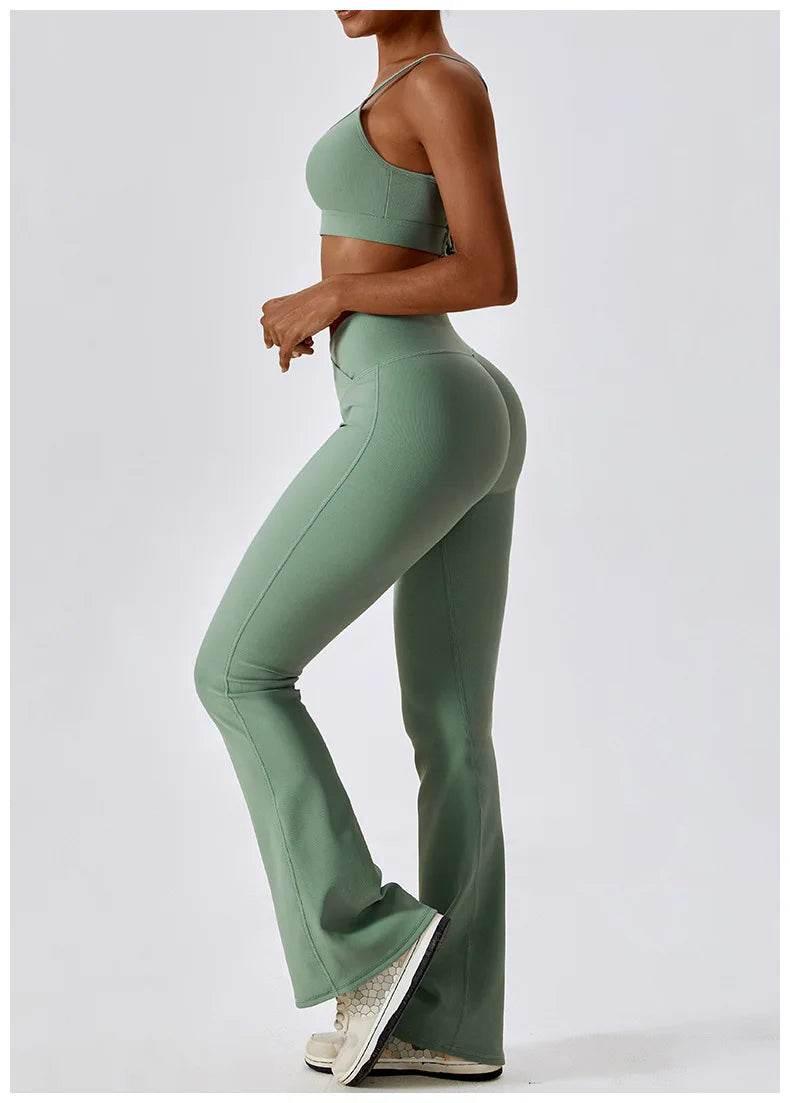 2PCS Seamless Yoga Set Gym Clothes Sportswear Yoga Suits For Women Fitness Rib Tracksuits Sports Bra Gym Leggings Sports Suits - Empire P.E