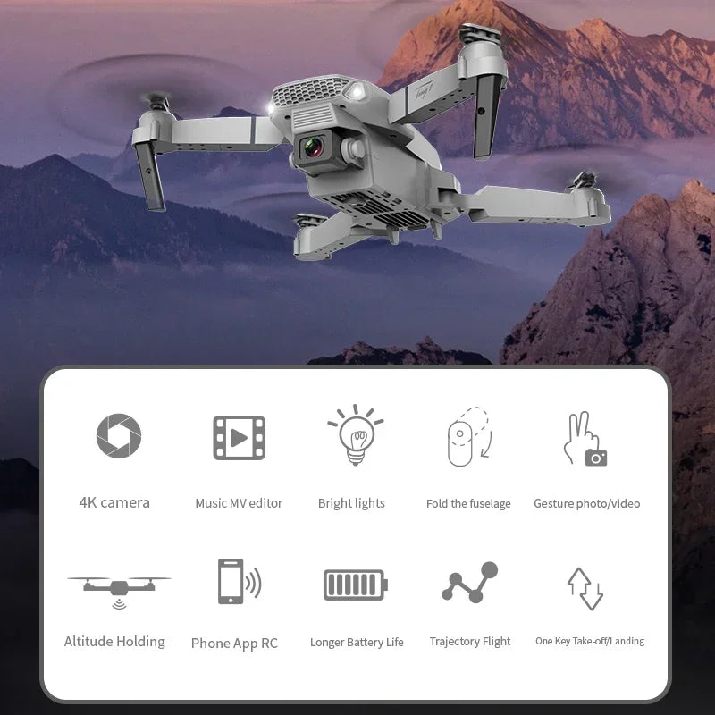 2023 New E88 Pro WIFI FPV Drone Wide Angle HD 4K 1080P Camera - Empire P.E