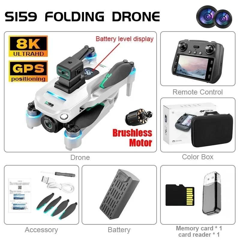 2024 New S Drone Professional 8k Camera Four-Axis Aerial Photography with Screen Remote Control 5G WIFI GPS FPV Dron RC 5000M - Empire P.E