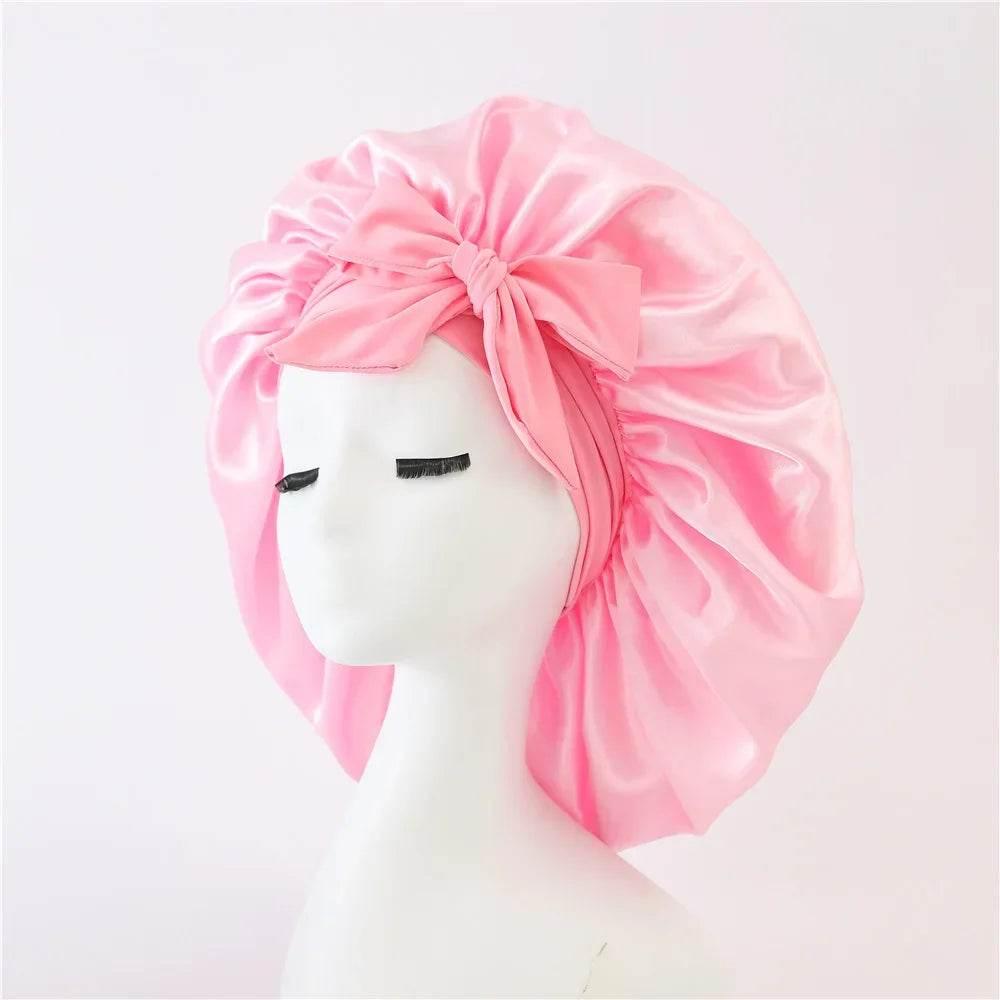 Adjustable Satin Silk Bonnet with Tie Band for Women - Empire P.E