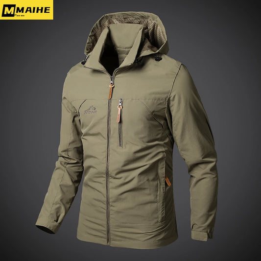 Men's Windbreaker Waterproof Military Hooded Coat - Empire P.E