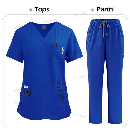 Women's Short Sleeve Tops+Pants Scrub Set - Empire P.E