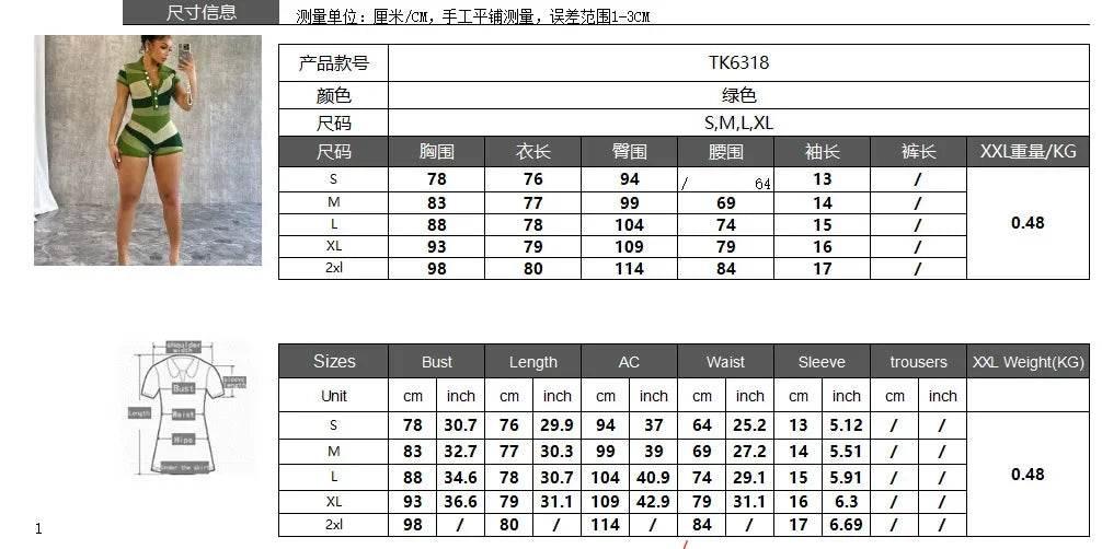 Laxsesu Irregular Contrast Romper Women Knit Stretch Polo Neck Single-Breasted Shorts Sleeve Skinny Slim Playsuits Streetwear - Empire P.E