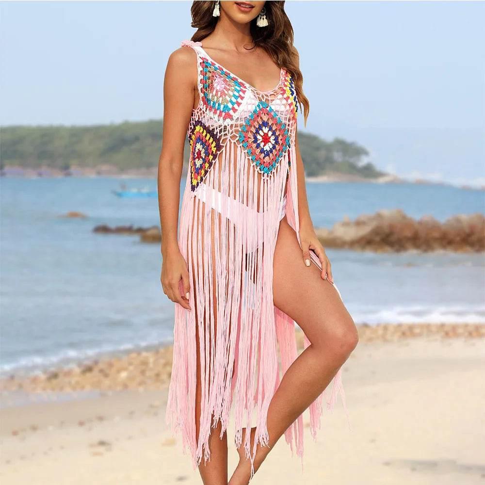Trendy V-Neck Beach Cover-Up Dress for Women - Empire P.E