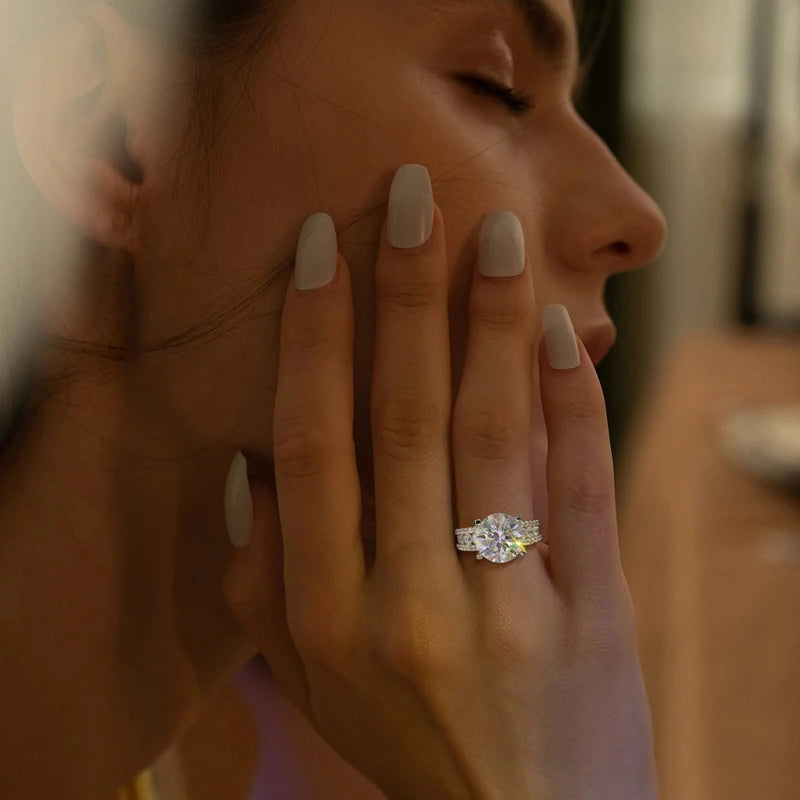 Real 2 Carat 8mm Moissanite Wedding Ring