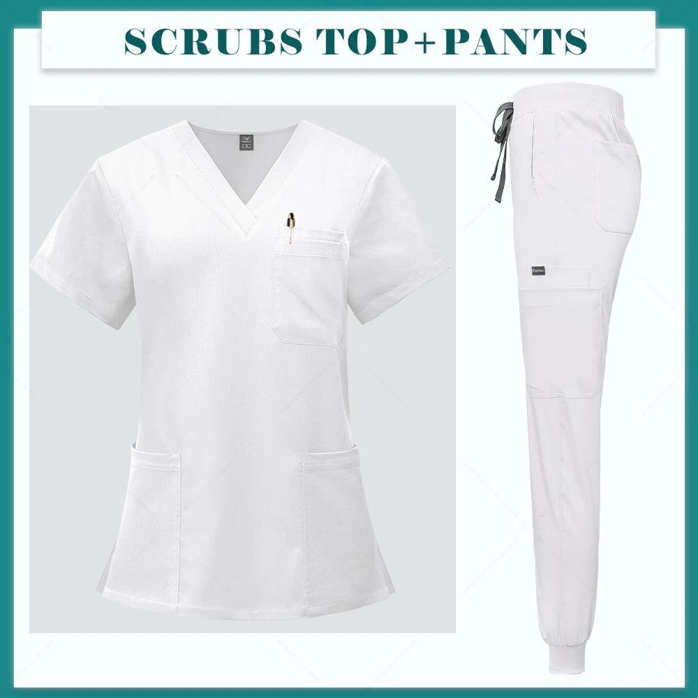Men Women's Medical Nurse Uniform Surgical Scrubs Set Clinical Nursing Workwear Pet Clothes Lab Suit Veterinaria Spa Accessories - Empire P.E