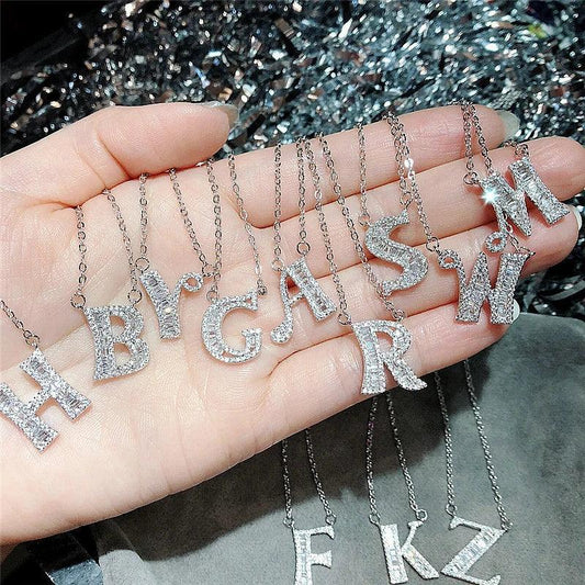 Moissanite A-Z Initial Letter Pendant Necklace For Women - Empire P.E