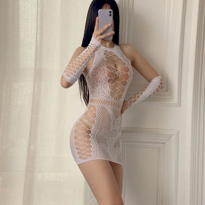 Ladies Sexy Lingerie Babydoll Dress, Thong, & Stockings - Empire P.E