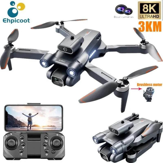 New S1S Mini Drone Caméra 8K Professional Brushless Motor Dron Obstacle Avoidance HD Dual Camera Foldable Quadcopter Toys - Empire P.E