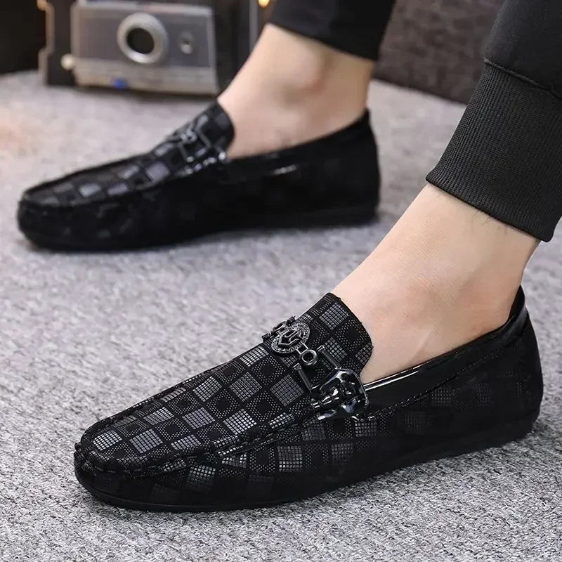 Leather Shoes for Men Round Toe Non Slip and Waterproof Loafers - Empire P.E