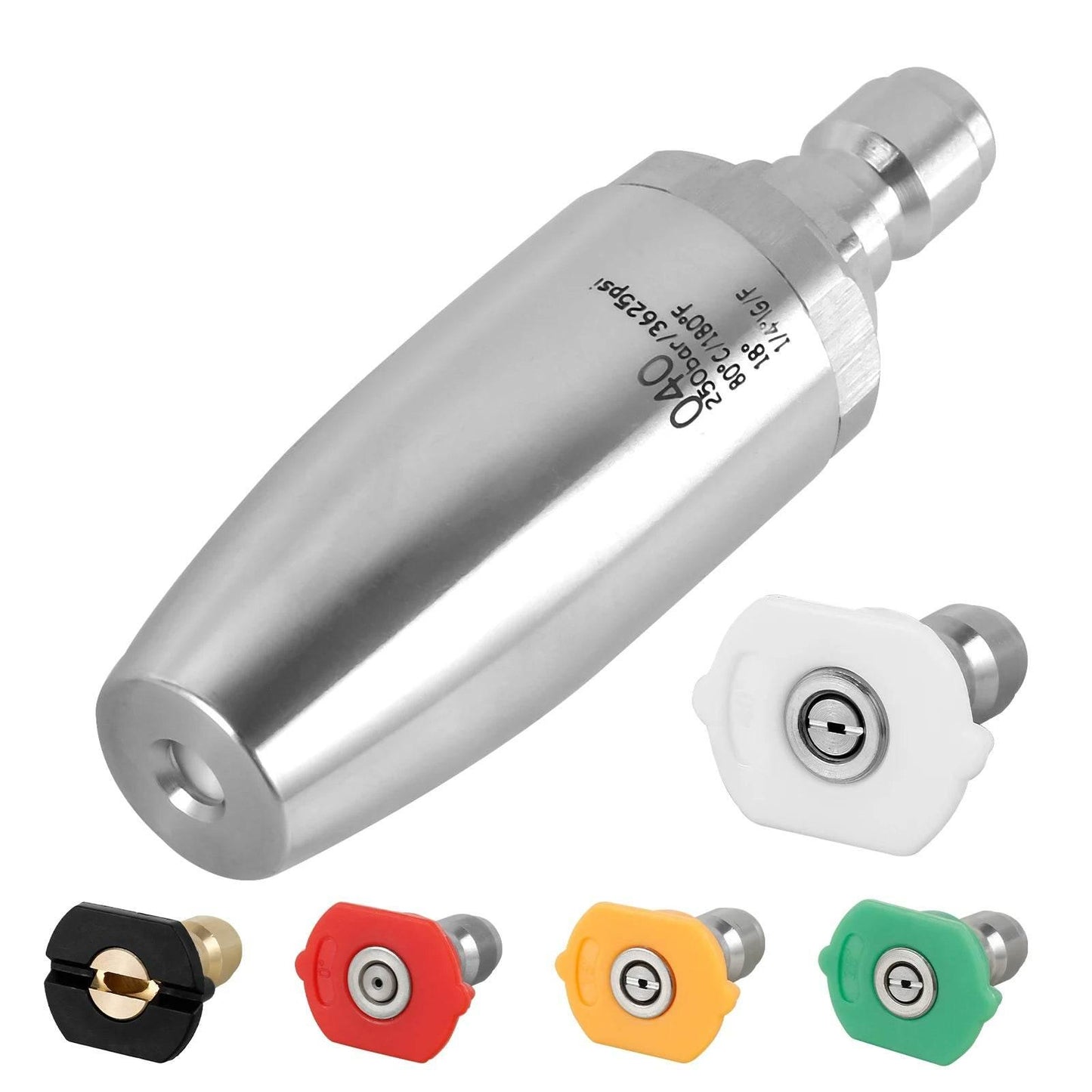 Pressure Washer Tips Turbo Nozzle With 1/4'' Quick Connect 360°Rotating Power Washer Nozzles 5000 PSI Spray Nozzle for Driveway - Empire P.E