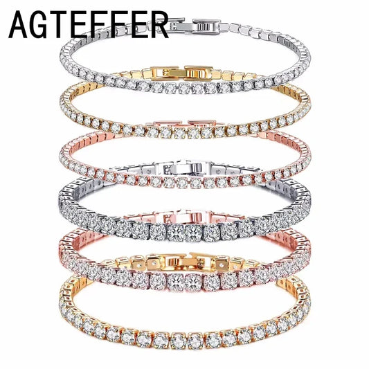 New 925 Sterling Silver Hip Hop Fashion Women's Tennis Bracelet - Empire P.E