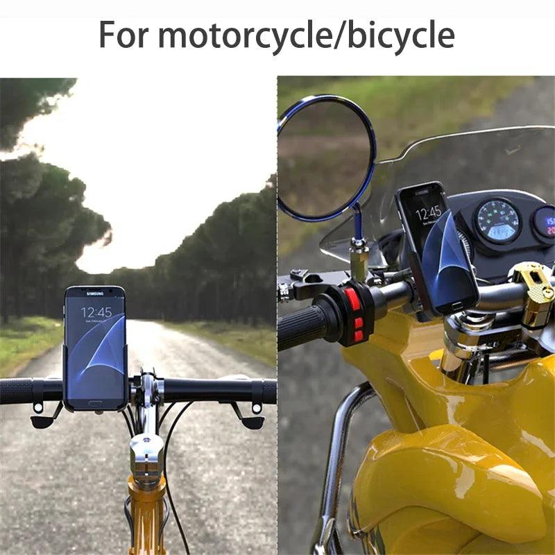 VIKEFON Aluminum Alloy Motorcycle Bike Bicycle Phone Holder for 4-7 inch Smartphone GPS Handlebar Mount Motorbike Accessories - Empire P.E