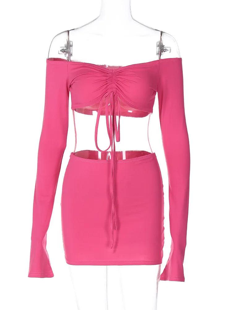 Women Matching 2 Piece Set Long Sleeve Drawstring - Empire P.E