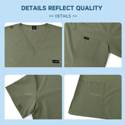 Stretch Scrubs Women Set Uniforms Scrubs Top+ Jogger Pants - Empire P.E
