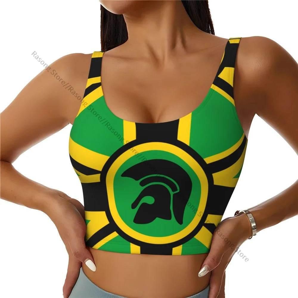 Sports Bra Women Running Yoga Clothes Vest Jamaica Kingdom Flag Gathering Fitness Vest - Empire P.E