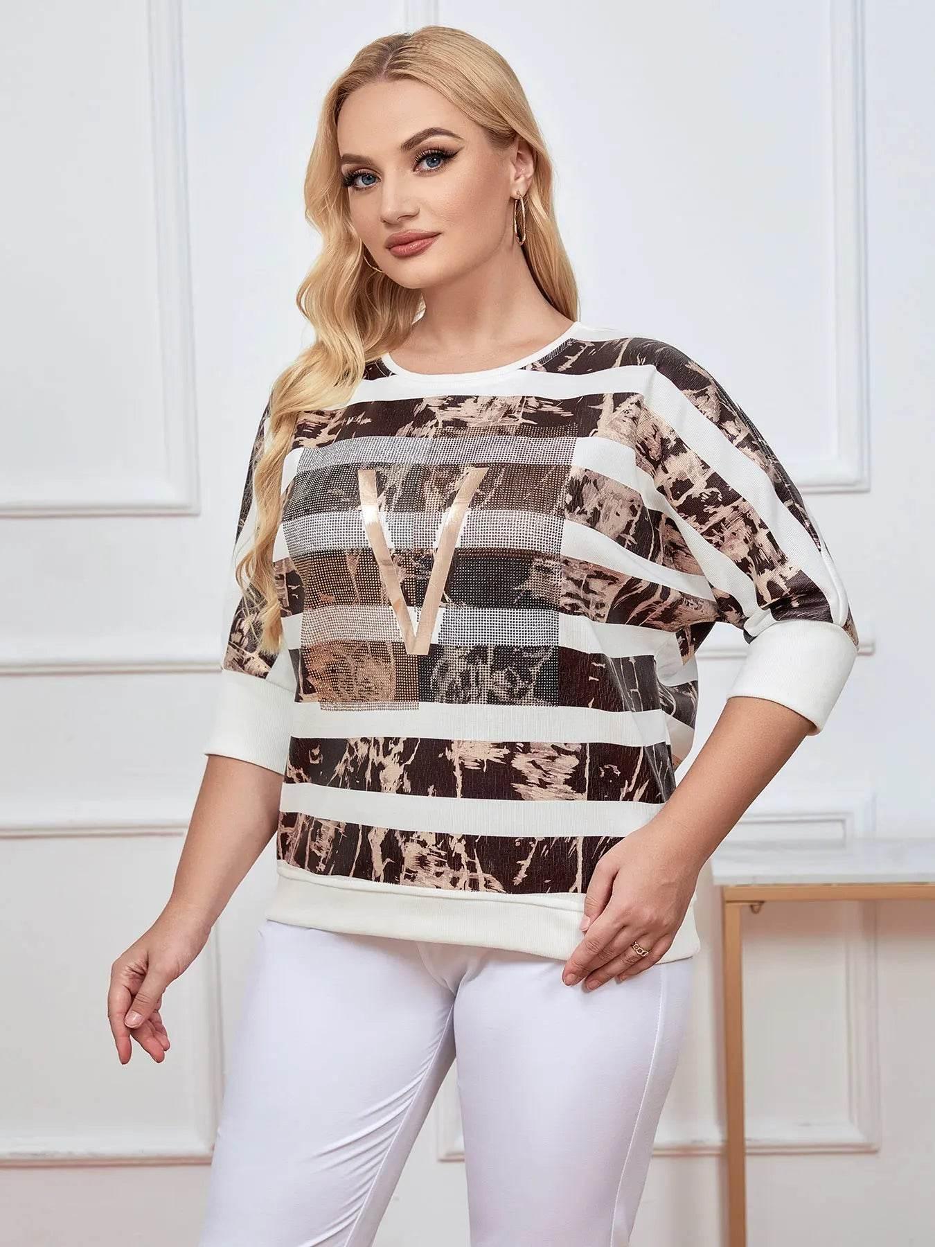 Women's Plus Size Sweater Spring Fashion Elegant Sweater Suitable for Round Women's Cotton Casual Fashion Top - Empire P.E