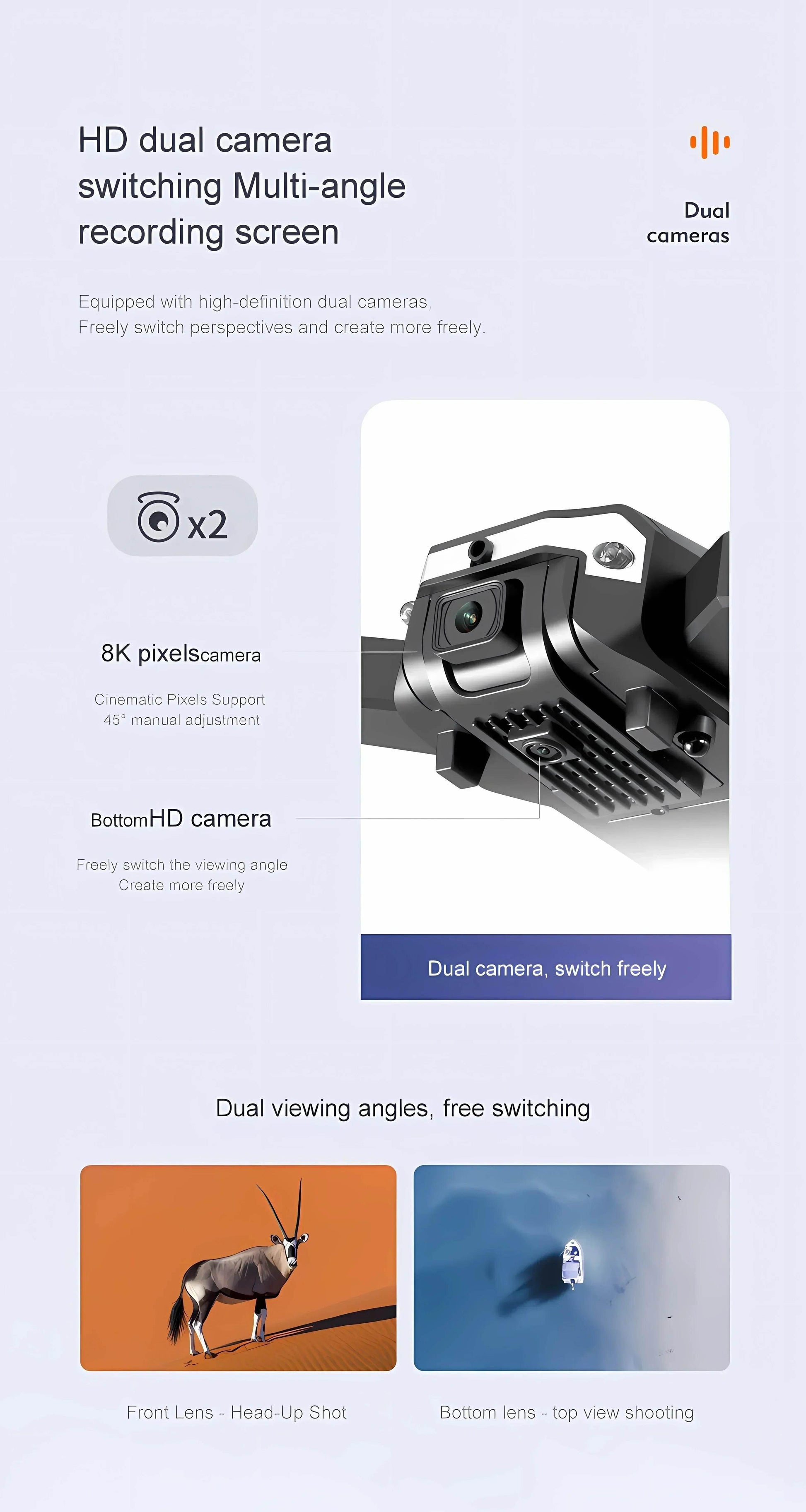 Newest S6 Max 8K Drone Professional Foldable Quadcopter Aerial HD Camera GPS RC Helicopter 10KM Obstacle Avoidance Sell Apron - Empire P.E