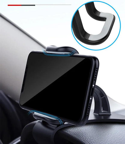 360 Rotatable Car Phone Holder Universal Cell Phone Stands Car Rack Dashboard Support for Auto Grip Mobile Phone Fixed Bracket - Empire P.E