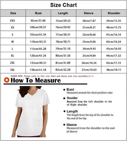 Ladies Nurse Uniform Short Sleeve V-neck Workwear Flower Print Working Uniform - Empire P.E