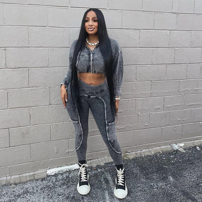 Women's Vintage Two Piece Jogger Set - Empire P.E