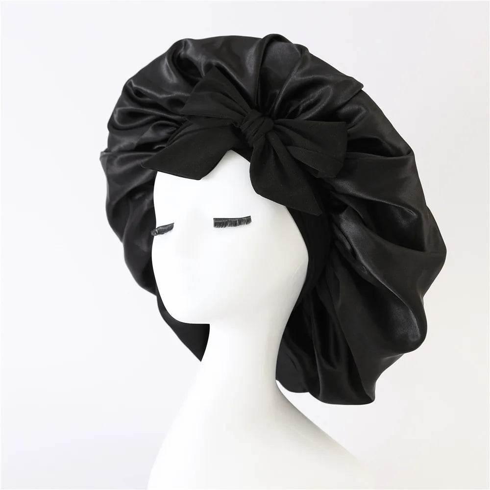 Adjustable Satin Silk Bonnet with Tie Band for Women - Empire P.E