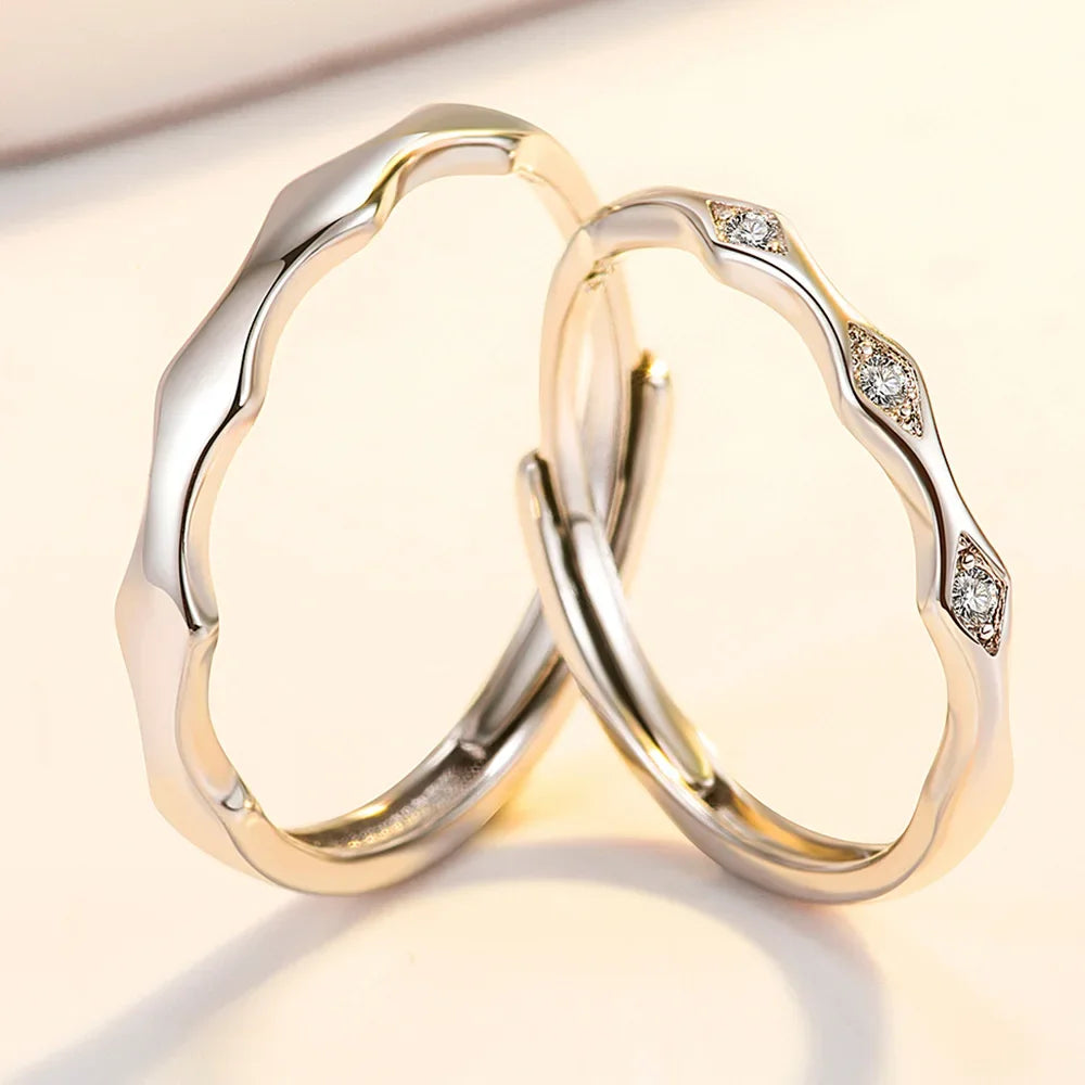 NEW 925 Sterling Silver Moissanite Diamond Couple Rings - Empire P.E