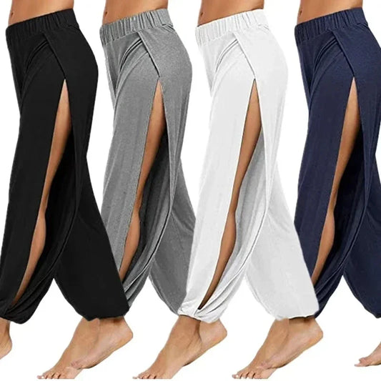 Women's Fashion Yoga High Waisted Slit Pants