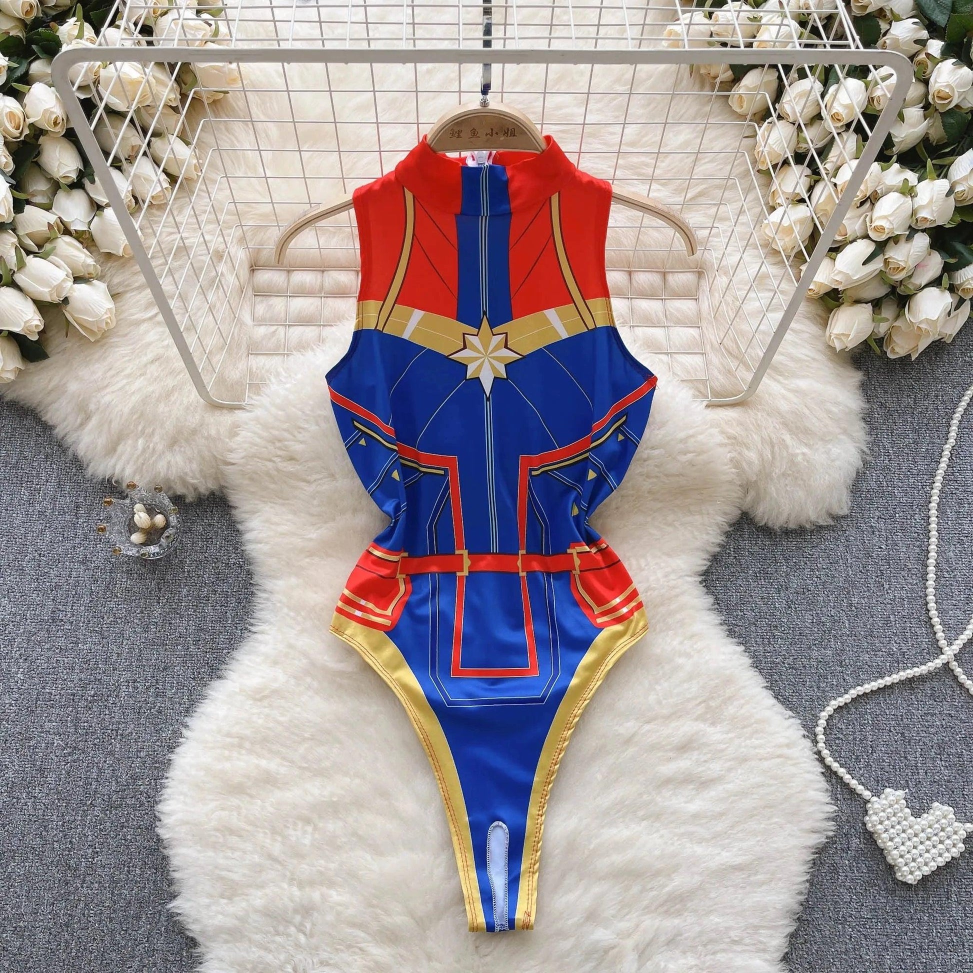 Hollow Out Cosplay Lingerie Lace Backless Jumpsuit - Empire P.E