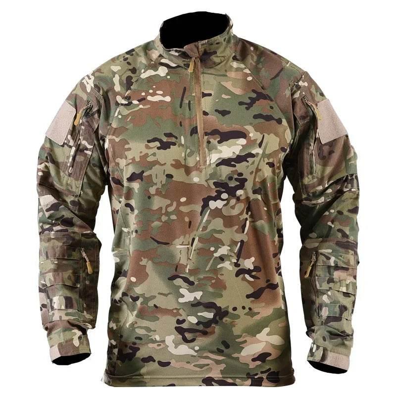 Tactical Shirts Combat Shirt Men Clothing Long Sleeve T-Shirts Breathable Airsoft T-shirt Camo Quick-dry Paintball T-Shirt Tops - Empire P.E