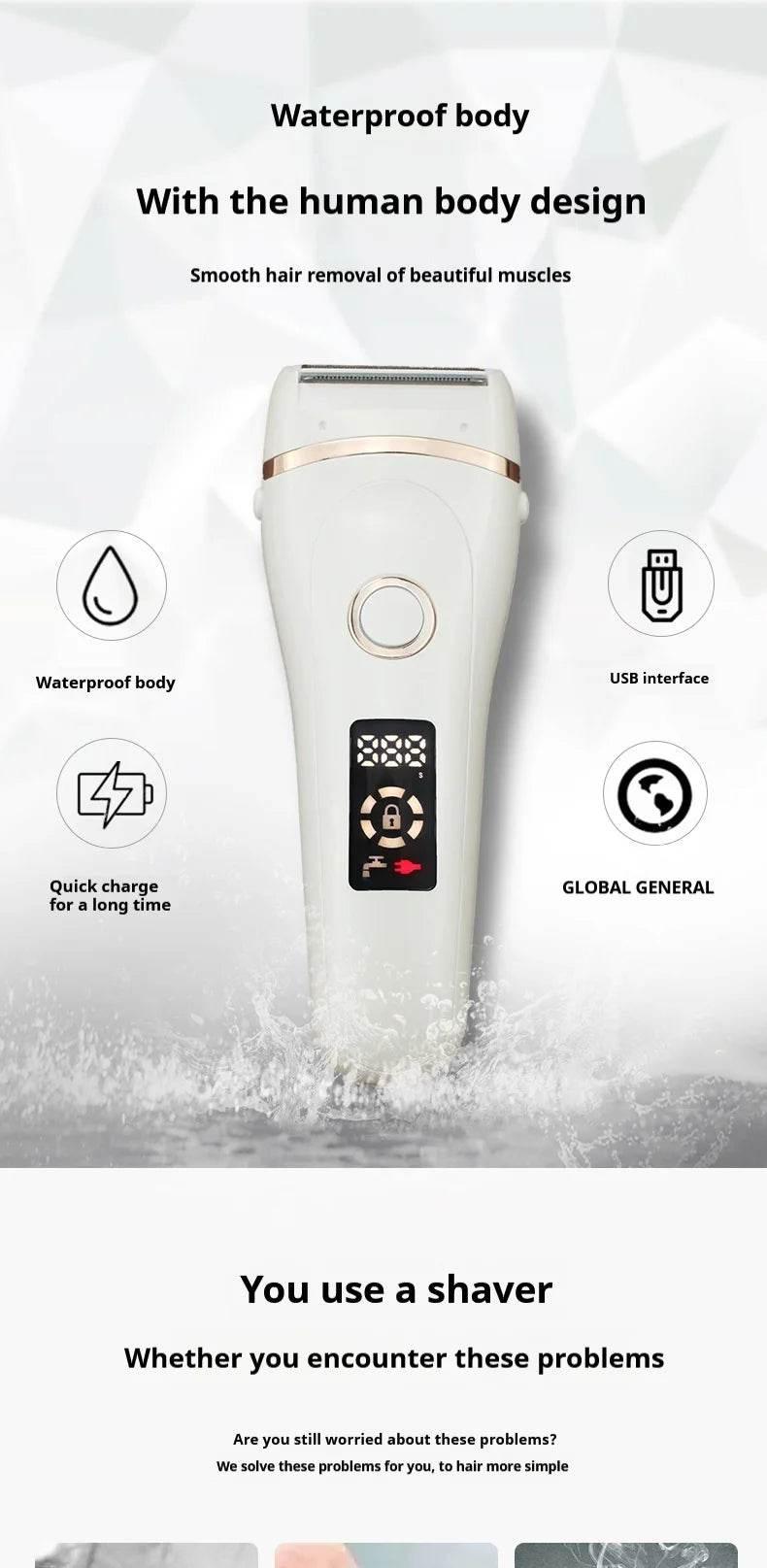Electric Razors for Women Face Shaver Facial Hair Removal Painless Shaving Knife Body Trimmer for Arm Hands Leg Bikini Epliator - Empire P.E