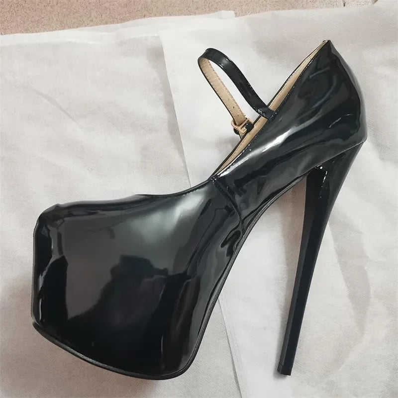Woman Platforms Pumps Ankle Strap Stilettos - Empire P.E