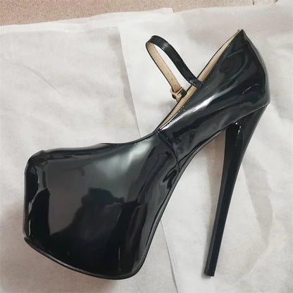 Woman Platforms Pumps Ankle Strap Stilettos - Empire P.E