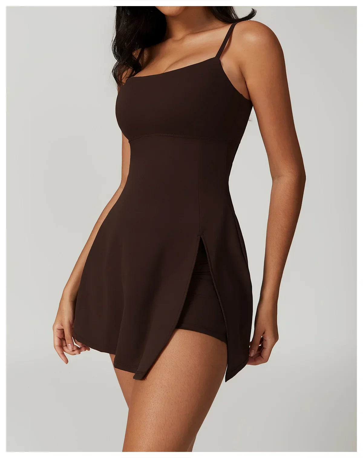 Skinny One-piece Tennis Dress Outdoor Slim-fit Shock-proof Hollow Out Backless Running Fitness Yoga Clothes Tights Tennis Skirt - Empire P.E