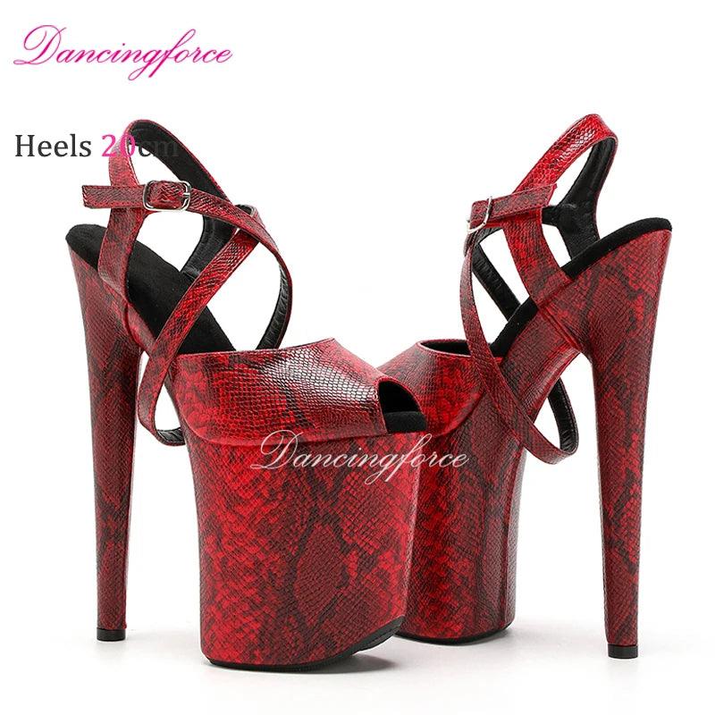 20CM/8inches Snake Print Stripper Pole Dance Shoes - Empire P.E